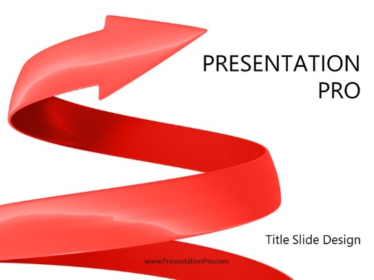 Spiraling Up Red PowerPoint Template title slide design