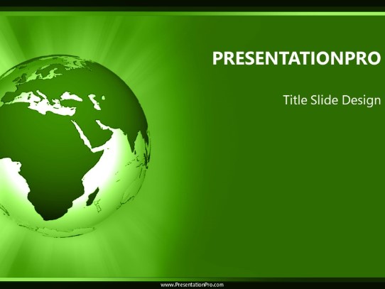 Africa Rays Green PowerPoint Template title slide design