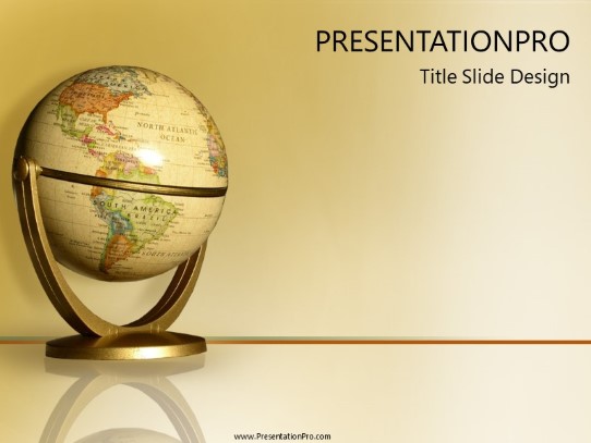 Antique Globe PowerPoint Template title slide design