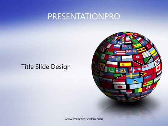 Flag Covered Earth PowerPoint Template title slide design