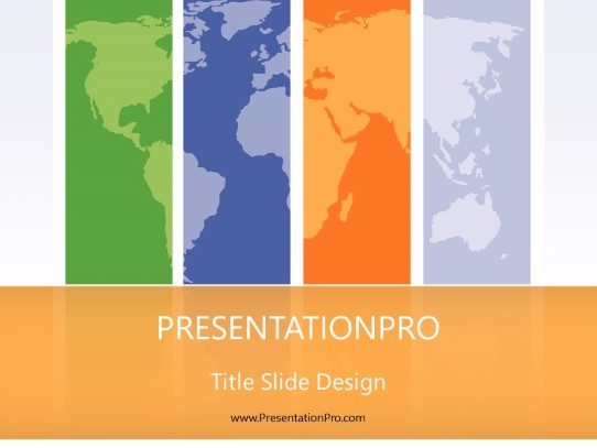 Global Regions Orange PowerPoint Template title slide design