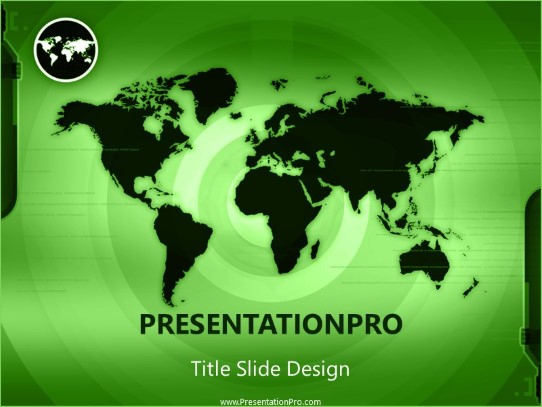 Maptech Green PowerPoint Template title slide design