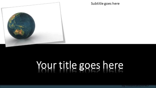 Reflection Globe 2 Widescreen PowerPoint Template title slide design
