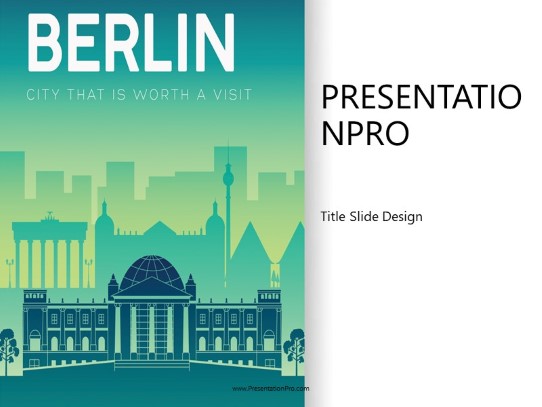 World Trip Berlin Side Wide PowerPoint Template title slide design
