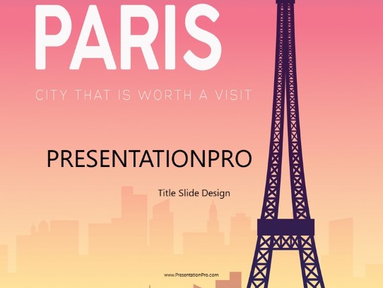 World Trip Paris Wide PowerPoint Template title slide design