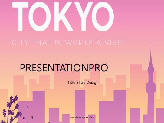 World Trip Tokyo Wide PowerPoint Template title slide design