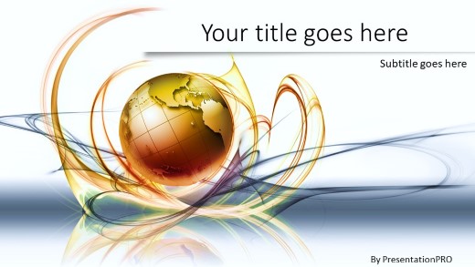 Global Swirls A Widescreen PowerPoint Template title slide design