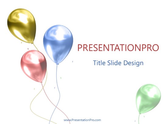 Balloons PowerPoint Template title slide design