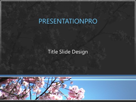 Cherry Blossom PowerPoint Template title slide design