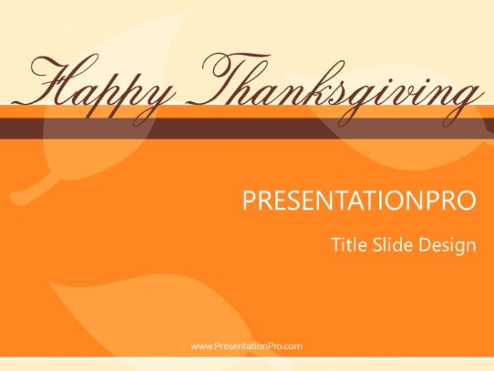 Happy Thanksgiving PowerPoint Template title slide design