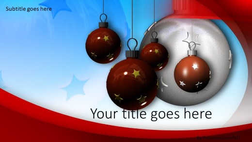 Stars and Ornaments Widescreen PowerPoint Template title slide design