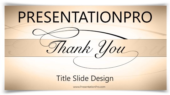 Thank You 2 Tan Widescreen PowerPoint Template title slide design