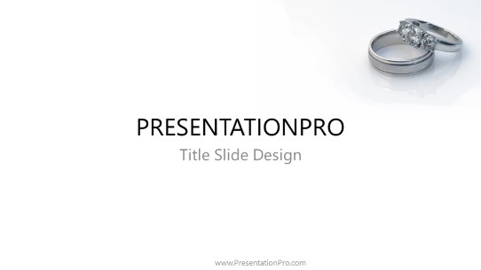 Wedding Rings Stacked Widescreen PowerPoint Template title slide design