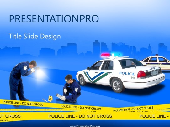 Crime Scene PowerPoint Template title slide design