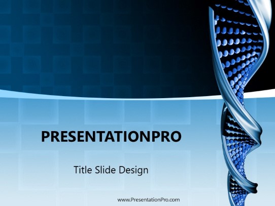 Dna Noodleballs Blue PowerPoint Template title slide design