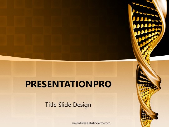 Dna Noodleballs Gold PowerPoint Template title slide design