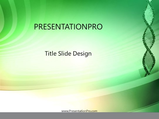 Dna Swirl Green PowerPoint Template title slide design