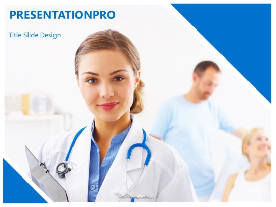 Female Physician 2 PowerPoint Template title slide design
