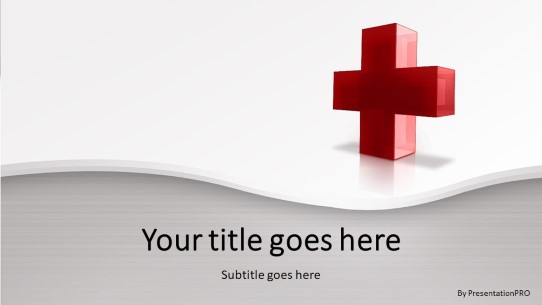 First Aid Cross Widescreen PowerPoint Template title slide design