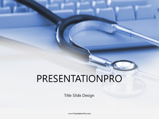 Medical stethoscope Wide PowerPoint Template title slide design