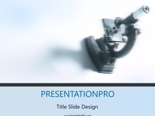 Microscope PowerPoint Template title slide design