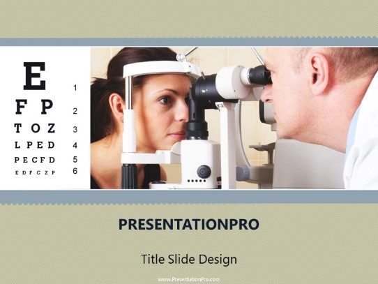 Ophthalmologist Exam PowerPoint Template title slide design