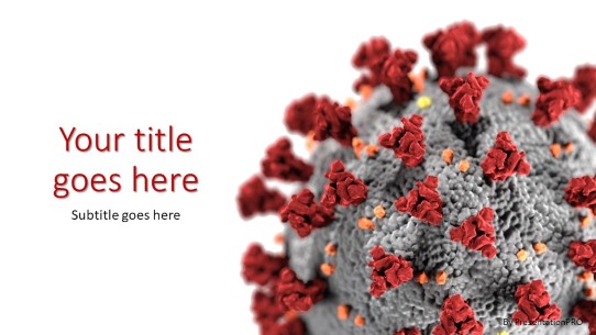 Coronavirus Covid-19 2 Widescreen PowerPoint Template title slide design