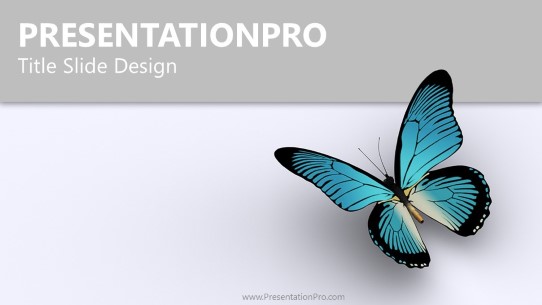 Butterfly 02 Widescreen PowerPoint Template title slide design