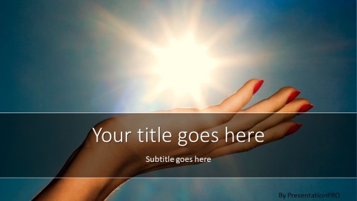 Holding The Sun Widescreen PowerPoint Template title slide design
