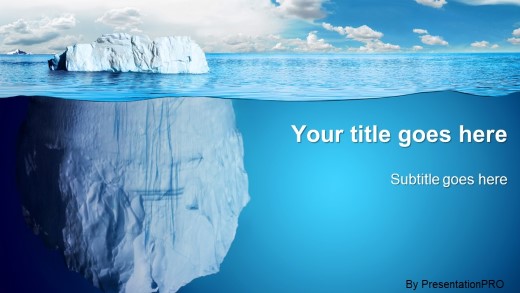 Iceberg Widescreen PowerPoint Template title slide design