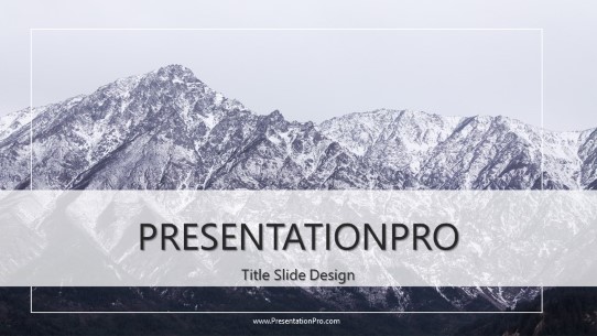 Mountain Square Widescreen PowerPoint Template title slide design
