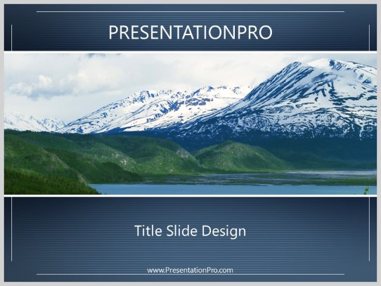 Montains By Lake PowerPoint Template title slide design