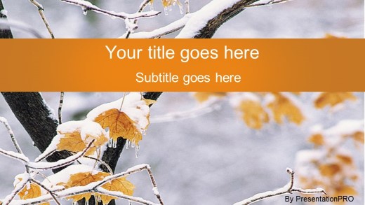 Nature04 Snow Widescreen PowerPoint Template title slide design