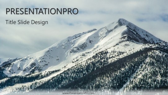 Snowy Mountains 01 Widescreen PowerPoint Template title slide design