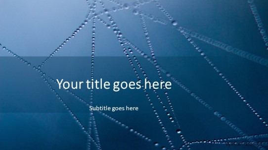 Spider Web Droplets Widescreen PowerPoint Template title slide design