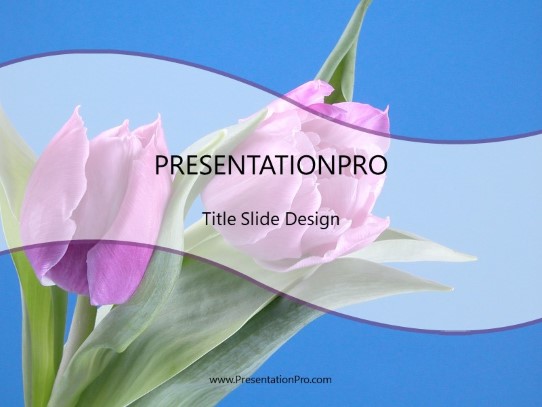 Spring Time Tulips PowerPoint Template title slide design