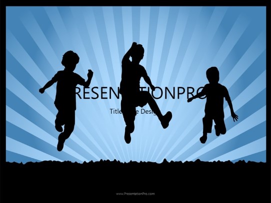 Children Silhouettes PowerPoint Template title slide design