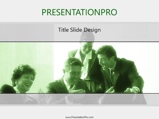 Excited Green PowerPoint Template title slide design