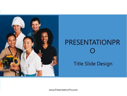 Group04 Women PowerPoint Template title slide design