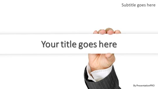 Hold The Banner Widescreen PowerPoint Template title slide design