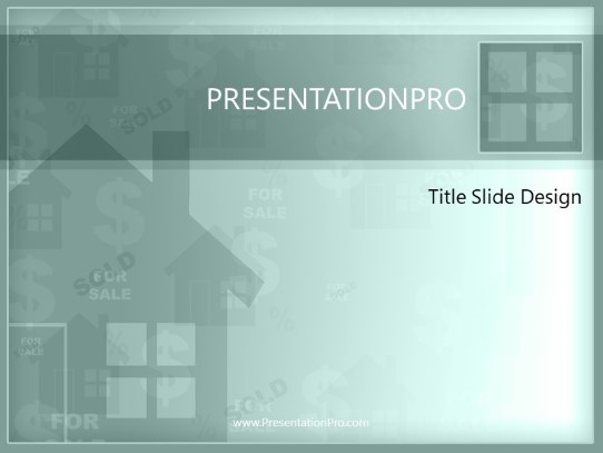 real estate related teal PowerPoint Template title slide design