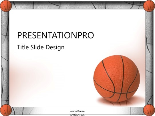 Basketball2 PowerPoint Template title slide design