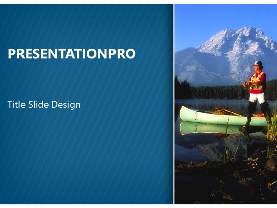 Fishin PowerPoint Template title slide design