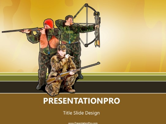 Hunters PowerPoint Template title slide design