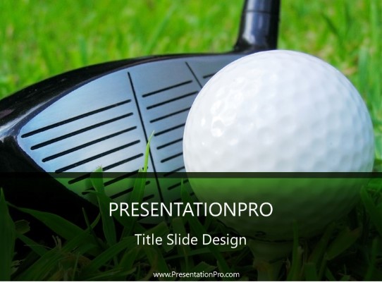 Large Golfball Club PowerPoint Template title slide design