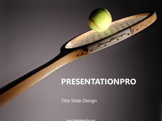Racket And Ball PowerPoint Template title slide design