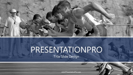 Runners Start Widescreen PowerPoint Template title slide design