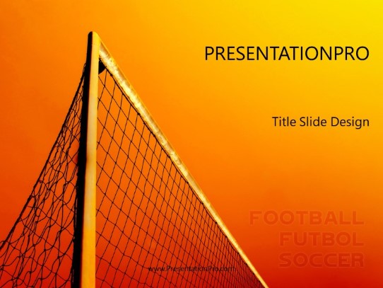 Soccer Goal PowerPoint Template title slide design