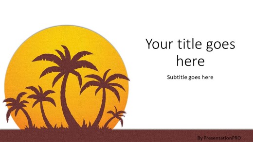 Summer Sunset Widescreen PowerPoint Template title slide design
