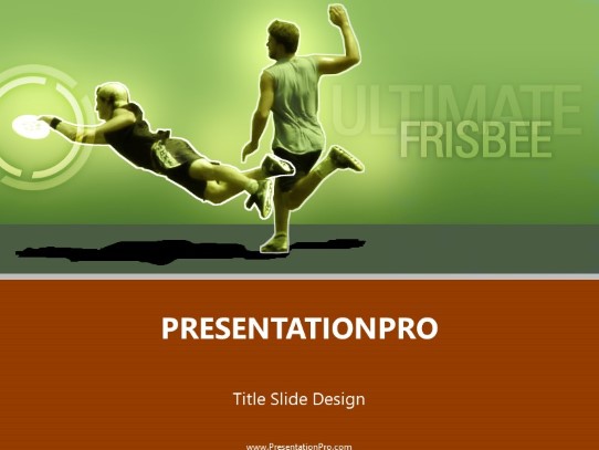 Ultimate Frisbee PowerPoint Template title slide design